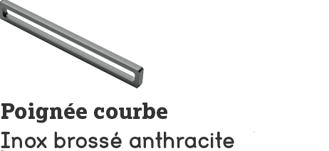 Les poignées rectangle anthracite Les poignées rectangle anthracite