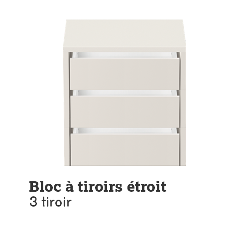 Bloc à tiroirs étroit 3 Bloc à tiroirs étroit 3