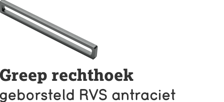 Greep rechthoek antraciet Greep rechthoek antraciet