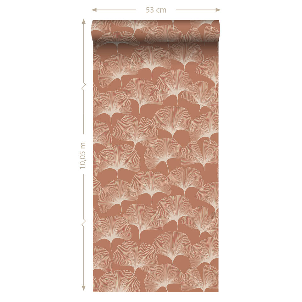 ESTAhome Behang Ginkgo Bladeren Terracotta 0 53 X 10 05 M