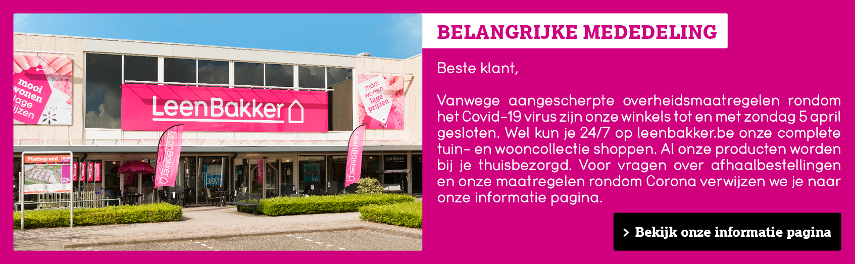 Belangrijke mededeling