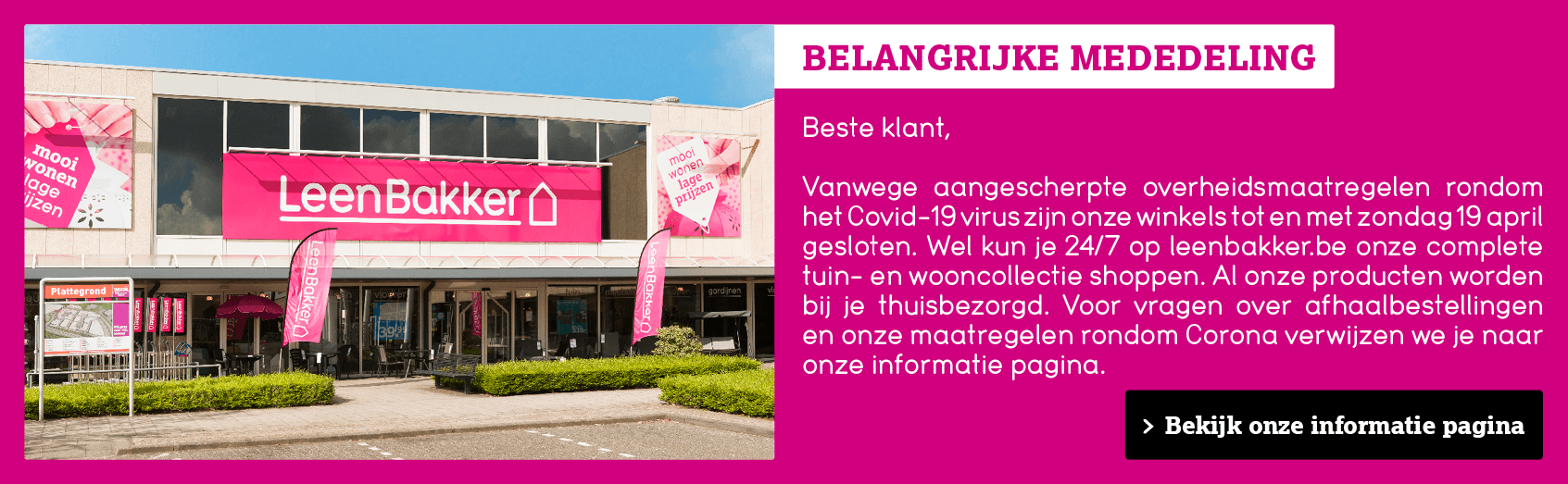 Belangrijke mededeling