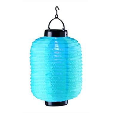 Lampion - solar - blauw - tuinverlichting - 20 x 35 cm product