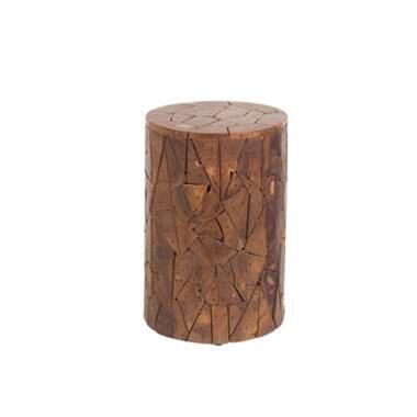 Beliani Bijzettafel DAWSON - Donkere houtkleur teakhout product