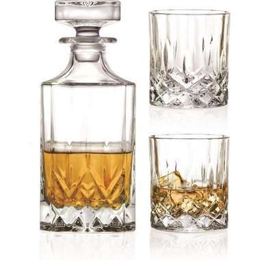 Whiskeykaraf met 4 glazen - Glas - Transparant product