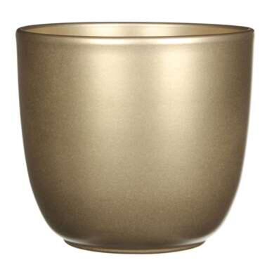 Mica Decorations Bloempot - goud - glanzend - keramiek - 14 x 14 cm product