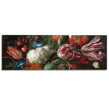 Schilderij Stilleven met bloemen 52x156 cm Bont Hout product