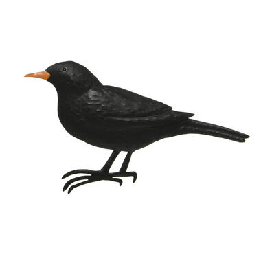 Decoris Tuindecoratie vogel - merel - metaal - zwart - 38 cm product