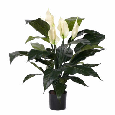 Bellatio flowers & plants Kunstplant Lepelplant - groen - 75 cm product