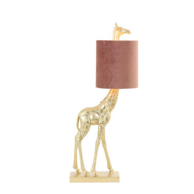 Tafellamp Giraffe - Goud/Roze - 26x16x61cm product