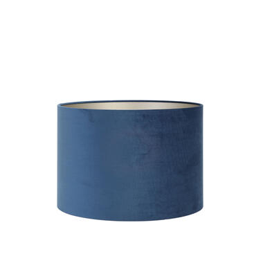 Cilinder Lampenkap Velours - Petrol Blue - Ø35x30cm product