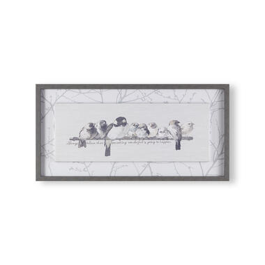 Art for the Home - Canvas met Stiksels - Wonderlijke Vogels - 40x80 cm product