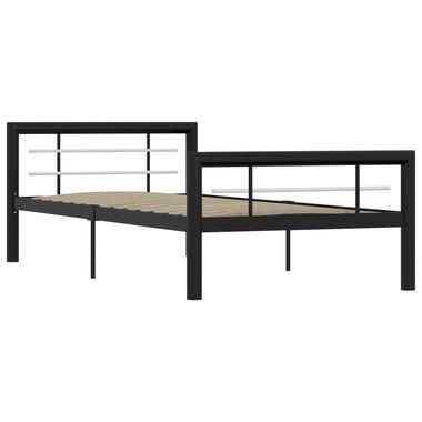 vidaXL Bedframe metaal zwart en wit 100x200 cm product