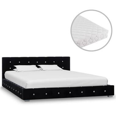vidaXL Bed met matras fluweel zwart 140x200 cm product