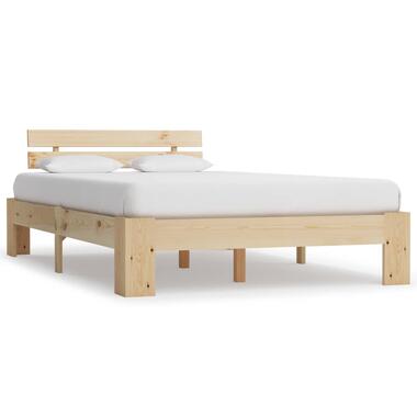 vidaXL Bedframe met hoofdbord massief grenenhout wit 140x200 cm product