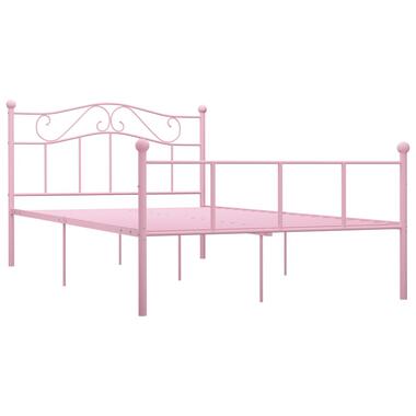 vidaXL Bedframe metaal roze 160x200 cm product