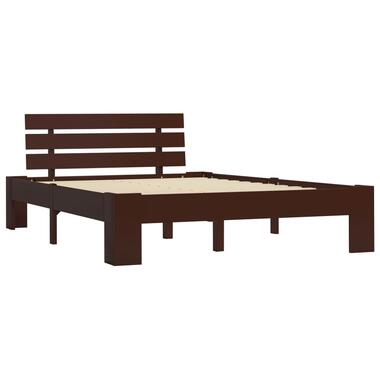 vidaXL Bedframe massief grenenhout donkerbruin 140x200 cm product