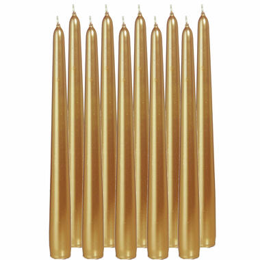 Trend Candles Dinerkaarsen - 12 stuks - goud - 8 branduren - 25 cm product
