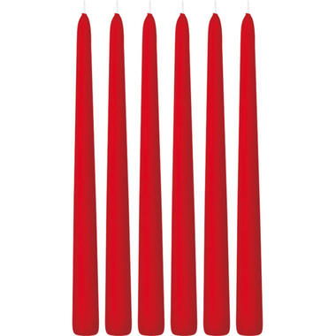 Trend Candles Dinerkaarsen - 6x - rood - 13 branduren - 30 cm product