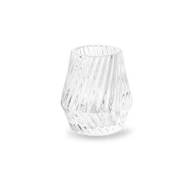 Waxinelichtjeshouder Biaritz - glas - transparant - 8 cm product