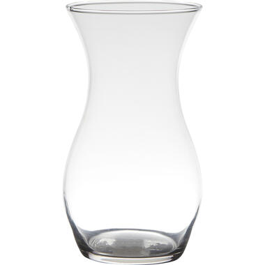 Bellatio Design Vaas - glas - transparant - 14 x 25 cm product