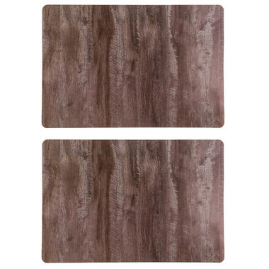 Bellatio design Placemats - 4 stuks - hout patroon - 43 x 28 cm product