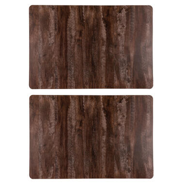 Bellatio design Placemats - 4 stuks - hout patroon - 43 x 28 cm product