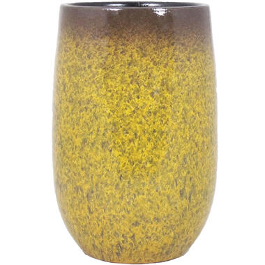 Floran Vaas Mandy - geel met flakes - keramiek - 19 x 30 cm product