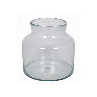 Floran Vaas - melkbus vorm - transparant - glas - smalle hals - 21 cm product