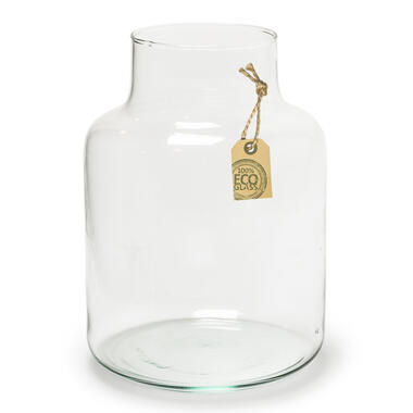 Bellatio design Vaas - transparant - gerecycled glas - 19 x 24 cm product