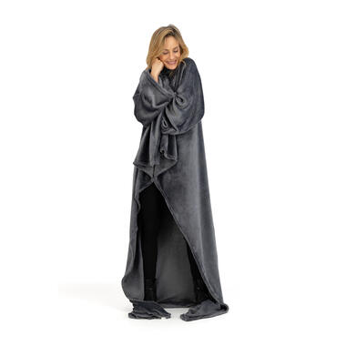 O'DADDY® Fleece deken met MOUWEN - plaid - 150x200 – supersoft - Grijs product