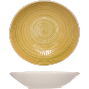 Cosy & Trendy Dinerbord Turbolino - diep - geel - aardewerk - 21 cm product