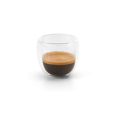 Set van 2x dubbelwandige koffie/espresso glazen 70 ml - transparant product