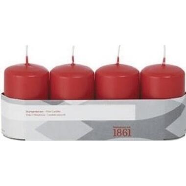 Trend Candles Stompkaarsen - 4 stuks - rood - 18 branduren product