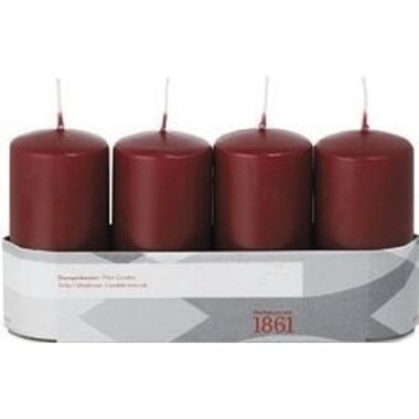 Trend Candles Stompkaarsen - 4 stuks - bordeaux - 18 branduren product