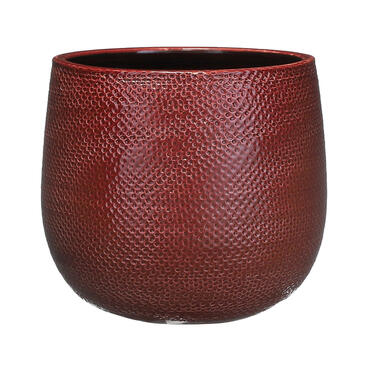 Mica Decorations Plantenpot - rood - keramiek - 19x21 cm product