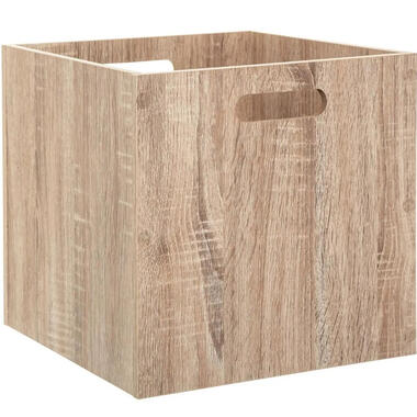 5five Opbergmand - 29 liter - bruin-naturel van hout - 31 x 31 x 31 cm product