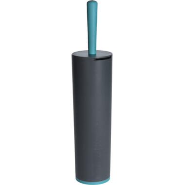 Zeller Toiletborstel - antraciet grijs met turquoise - 42 cm product