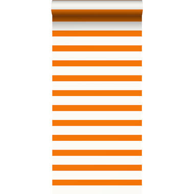 ESTAhome behang - strepen - oranje en wit - 53 cm x 10,05 m - 115872 product