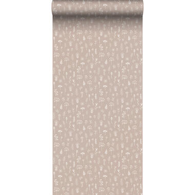 ESTAhome behang - bloemmotief - oudroze en wit - 0,53 x 10,05 m - 139280 product