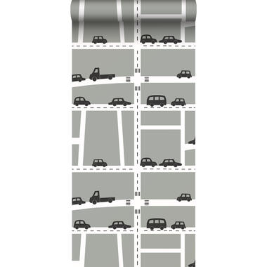 ESTAhome behang - auto's - grijs, zwart en wit - 0,53 x 10,05 m - 139282 product