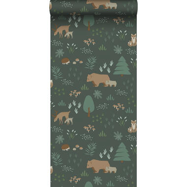 ESTAhome behang - bos met bosdieren - donkergroen - 0,53 x 10,05 m - 139249 product