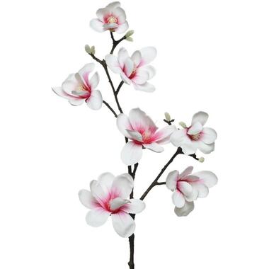 Bellatio flowers & plants Kunstbloem - magnolia - roze - 100 cm product