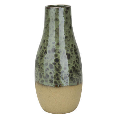 Cosy & Trendy Vaas - flesvormig - groen - keramiek - 13 x 28 cm product