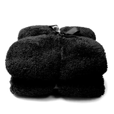 Unique Living - Teddy - Fleece - Plaid - 150x200 cm - Zwart product