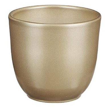 Mica Decorations Plantenpot - goud - keramiek - 12 x 11 cm product