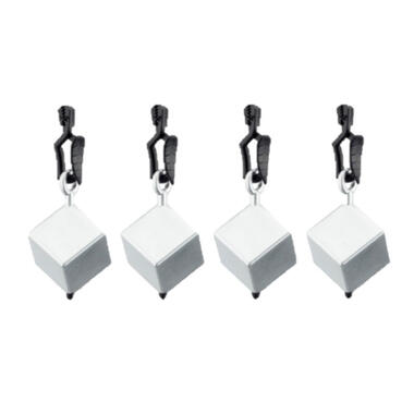 Cepewa Tafelkleedgewichtjes - 4 stuks - zilverkleurig - blokjes product