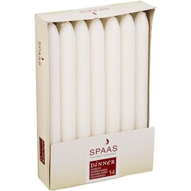 Candles by Spaas Dinerkaarsen - 14 stuks - wit - 8 branduren product