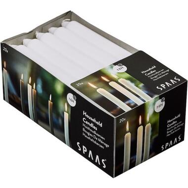 Candles by Spaas Dinerkaarsen - 20 stuks - wit - 6 branduren product