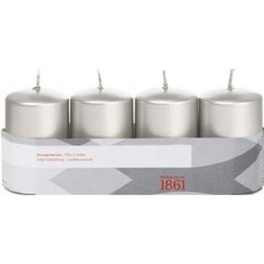 Trend Candles Stompkaarsen - 4 stuks - zilver - 18 branduren product